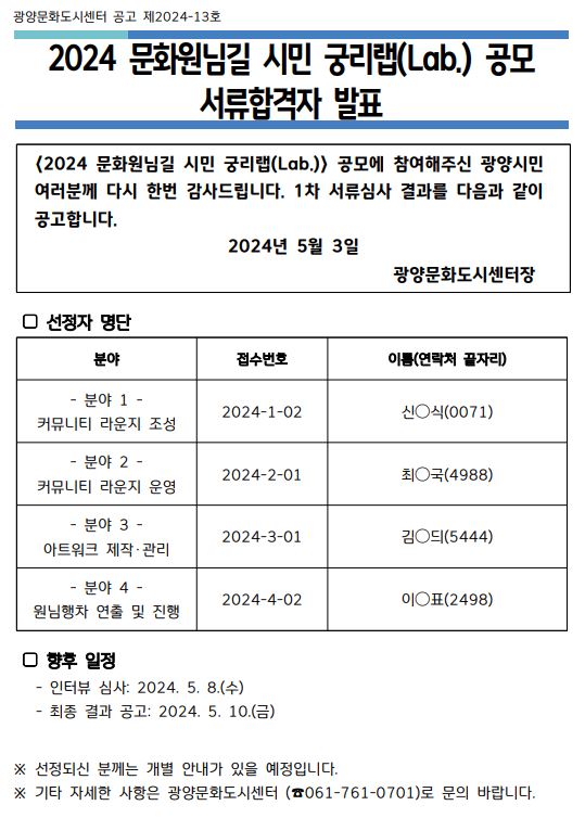 2024 시민궁리랩 서류합격발표.JPG